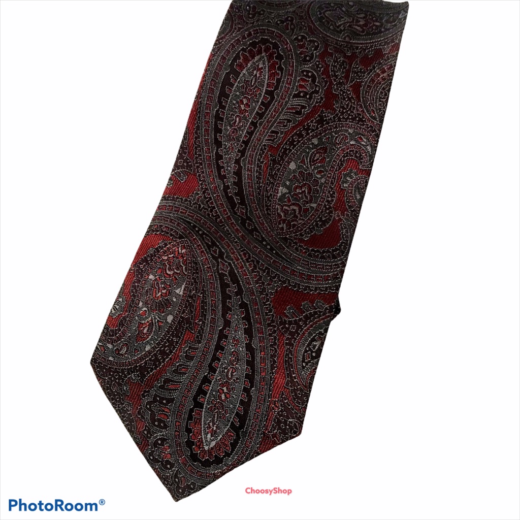 Tie Brand New Maroon Gray Paisley By Mark Alexander